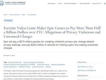 Epic Games creator of the Fortnite, GTA to pay $520 million fine for violating Children’s Privacy and dupe millions of players into making unintentional purchases Epic Games creator of the Fortnite, GTA to pay $520 million fine for violating Children’s Privacy and dupe millions of players into making unintentional purchases