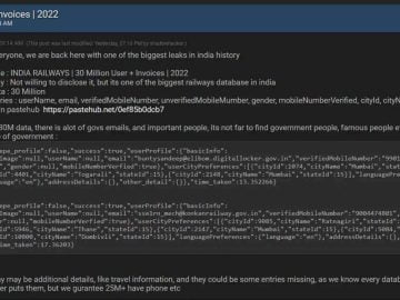 Indian Railways hacked? 30 million data records up for sale Indian Railways hacked? 30 million data records up for sale