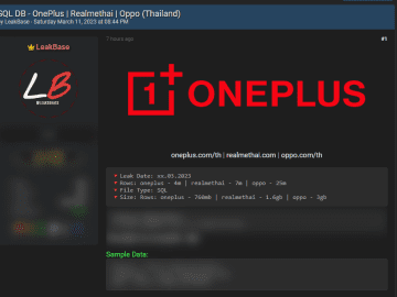 One Plus-Oppo and Realme Data Breach