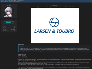 LOYLA, Larsen & Toubro Data