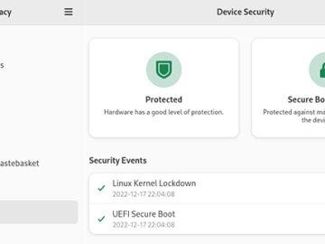 GNOME 44 features improved settings panels for Device Security