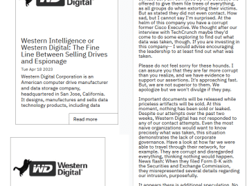 Western Digital ransomware attack