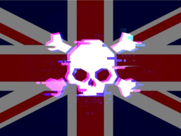 Skull and cross bones on a union flag