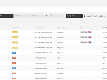 Detectify vulnerability findings