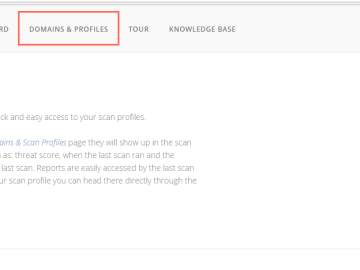 Domains and scan profiles