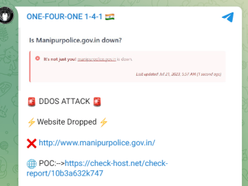 cyber attack on Manipur Police website