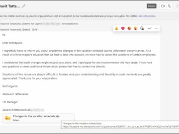 Microsoft Teams users targeted in phishing attack delivering DarkGate malware