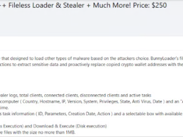 BunnyLoader, a new Malware-as-a-Service advertised in cybercrime forums