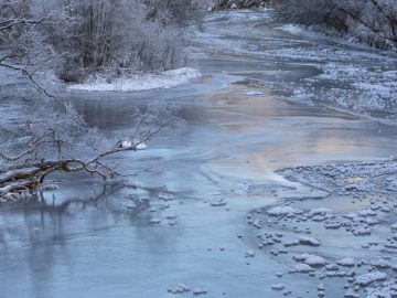 very cold river