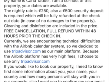 Airbnb scammers pose as hosts, redirect users to fake Tripadvisor site