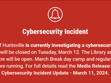 Town of Huntsville Cyberattack