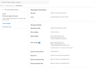 New Google Workspace feature prevents sensitive security changes if two admins don't approve them