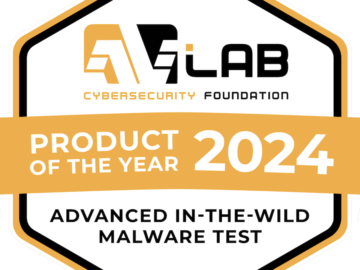 An award badge for "Product of the Year" from AVLAB