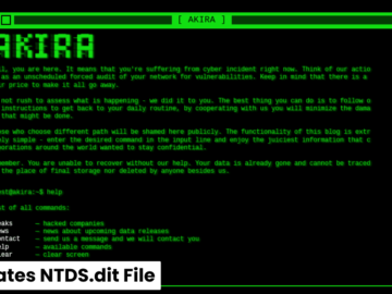 Akira Ransomware Elevates Privilege To Exfiltrate NTDS.dit File