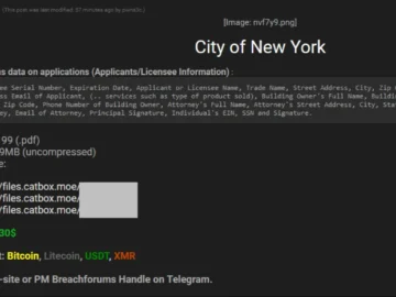 Alleged City of New York Data Breach