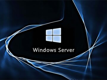 Windows Server logo in blue flames