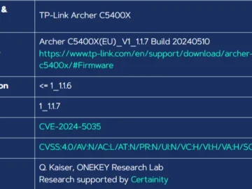 Archer C5400X vulnerability