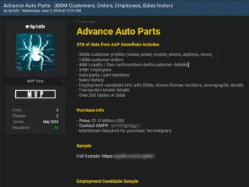 Advance Auto Parts data breach