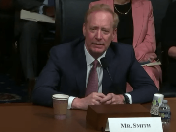 Microsoft Security Failures Get Rough Treatment On Capitol Hill Brad Smith testifying on Microsoft security