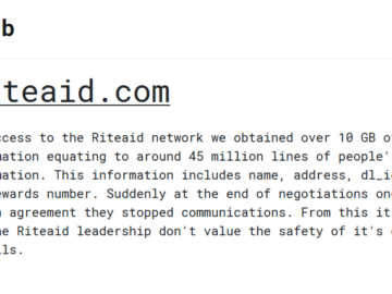 Rite Aid disclosed data breach following RansomHub attack