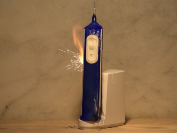 Connected contraptions cause conniption for 2024 An electric toothbrush catches fire and sparks on its charging dock.
