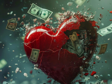 Interpol replaces dehumanizing “Pig Butchering” term with “Romance Baiting” Broken heart with money falling out