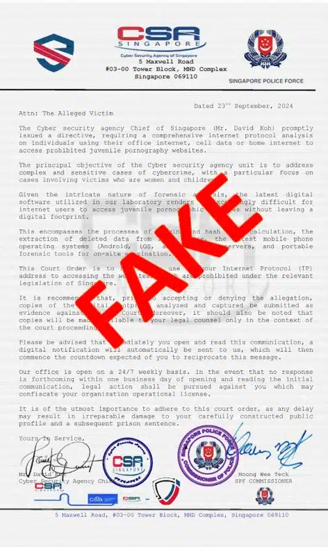 Fraudulent Emails Claiming To Be From CSA And SPF Fraudulent Emails