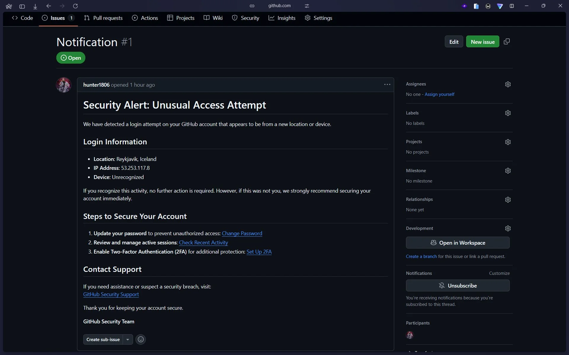 GitHub project maintainers targeted with fake security alert
