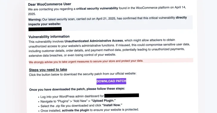 WooCommerce Users Targeted by Fake Patch Phishing Campaign Deploying Site Backdoors