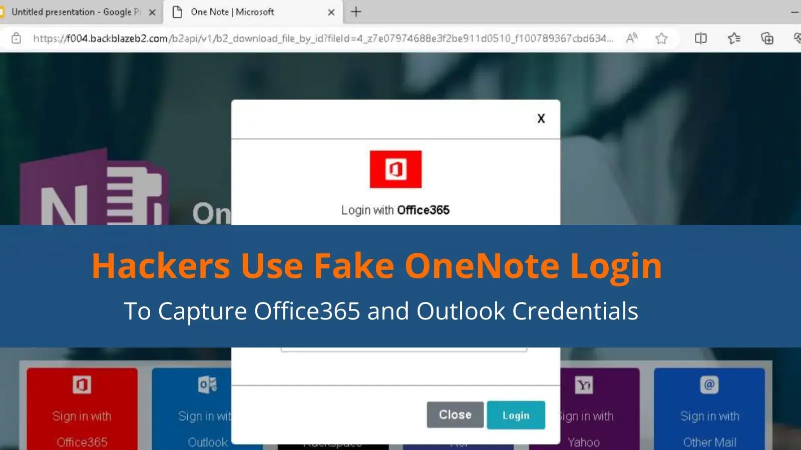 Hackers Use Fake OneNote Login to Capture Office365 and Outlook Credentials