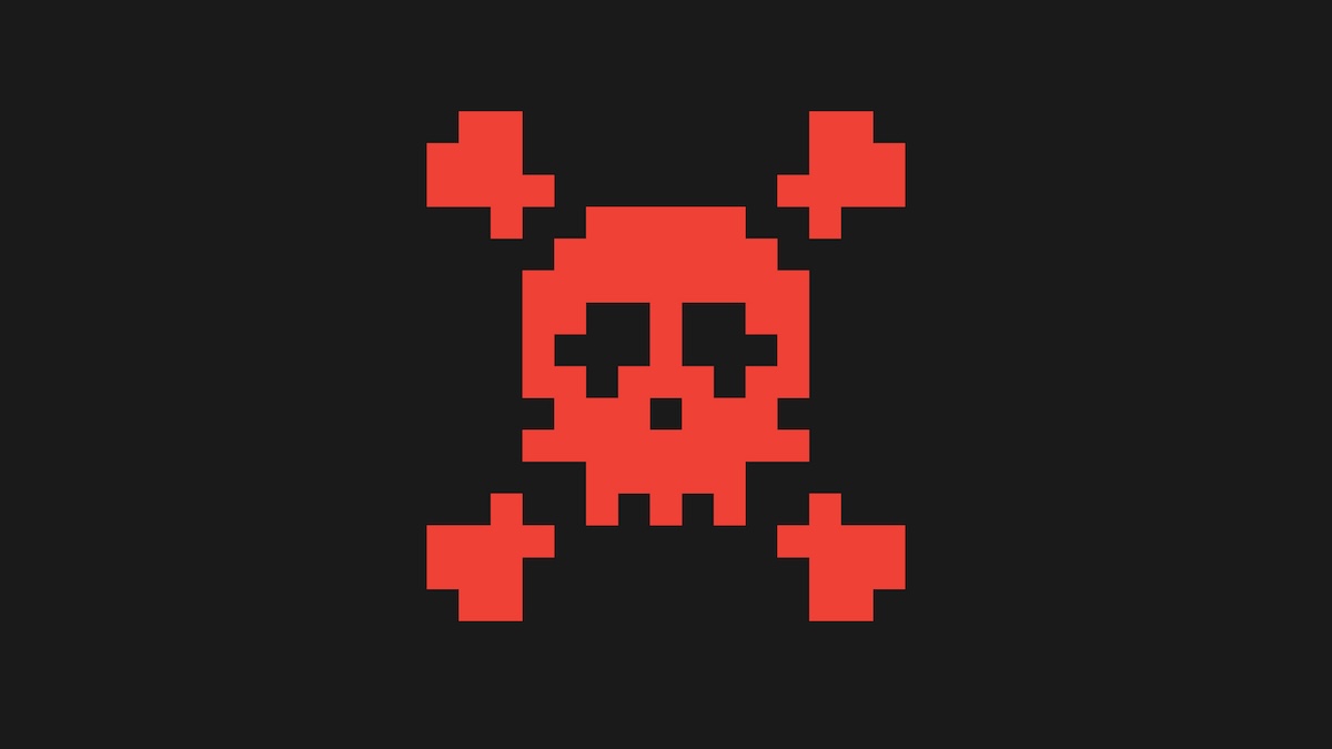 Ransomware hiding in fake AI, business tools A red skull and bones is shown against a black background.