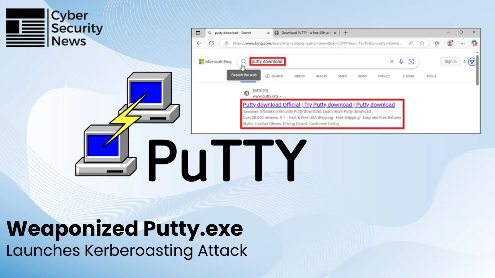 Malicious Bing Ads deploy Weaponized PuTTY to Exploit Kerberos and Attack Active Directory services Malicious Bing Ads deploy Weaponized PuTTY to Exploit Kerberos and Attack Active Directory services