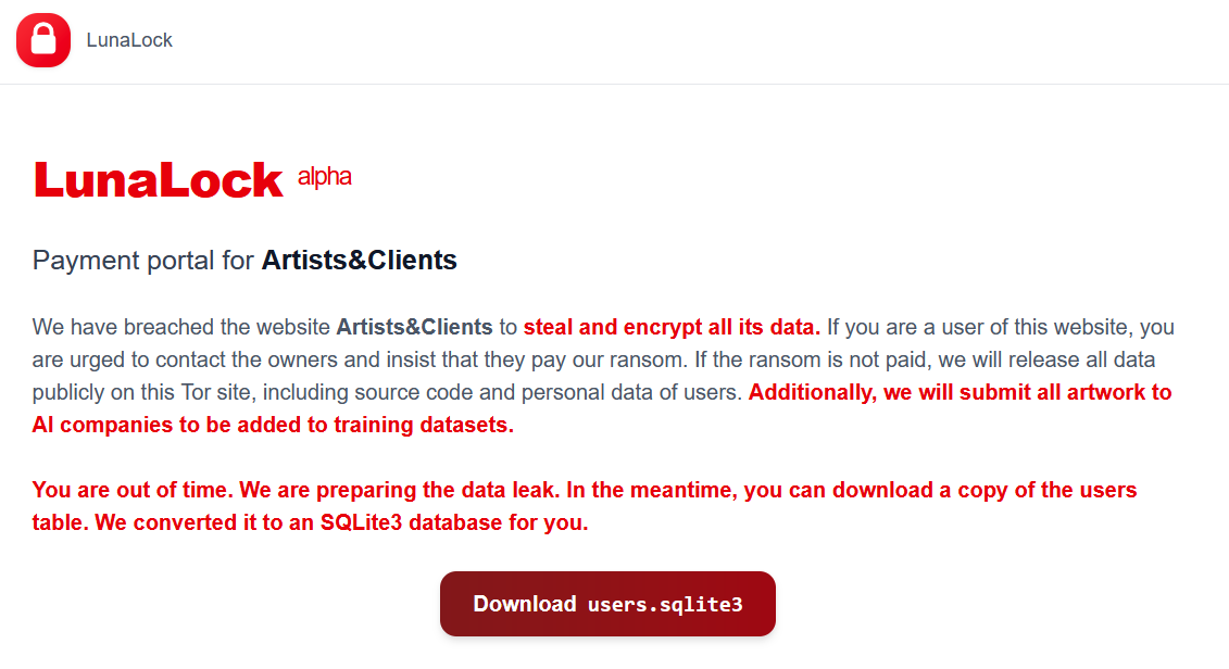 LunaLock Ransomware threatens victims by feeding stolen data to AI models LunaLock Ransomware threatens victims by feeding stolen data to AI models