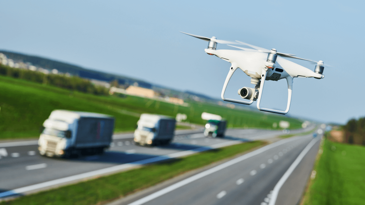 drone over highway
