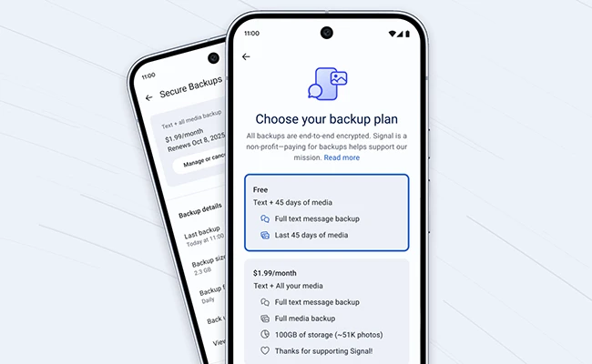 Signal adds secure backup option for chat history